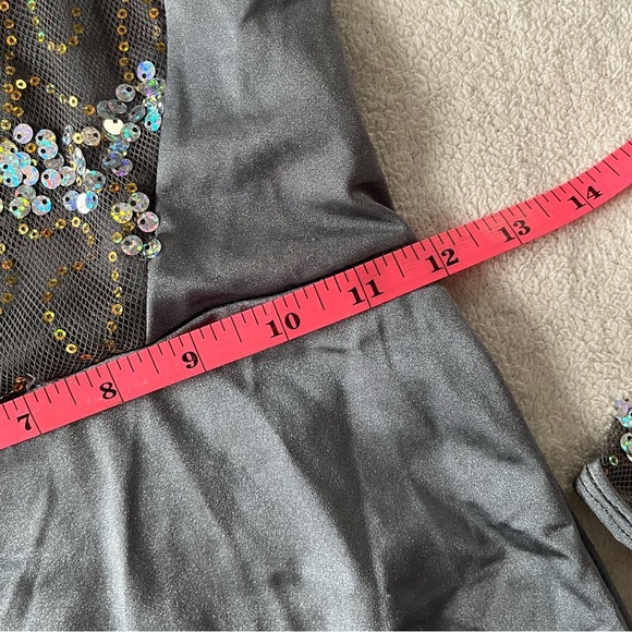 Revolution Dance Leotard Gray Silver Sequin, Adult Medium - Picture 6 of 12
